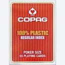 Afbeelding van Copag Poker size 55 playing cards 100% plastic regular index Red - Gokspelen (door Cartamundi)