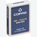 Afbeelding van Copag Poker size 55 playing cards 100% plastic Jumbo index Blue - Gokspelen (door Cartamundi)